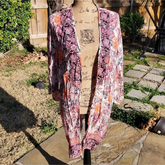 KNOX Rose floral kimono wrap tunic plus size XXL - Picture 2 of 9
